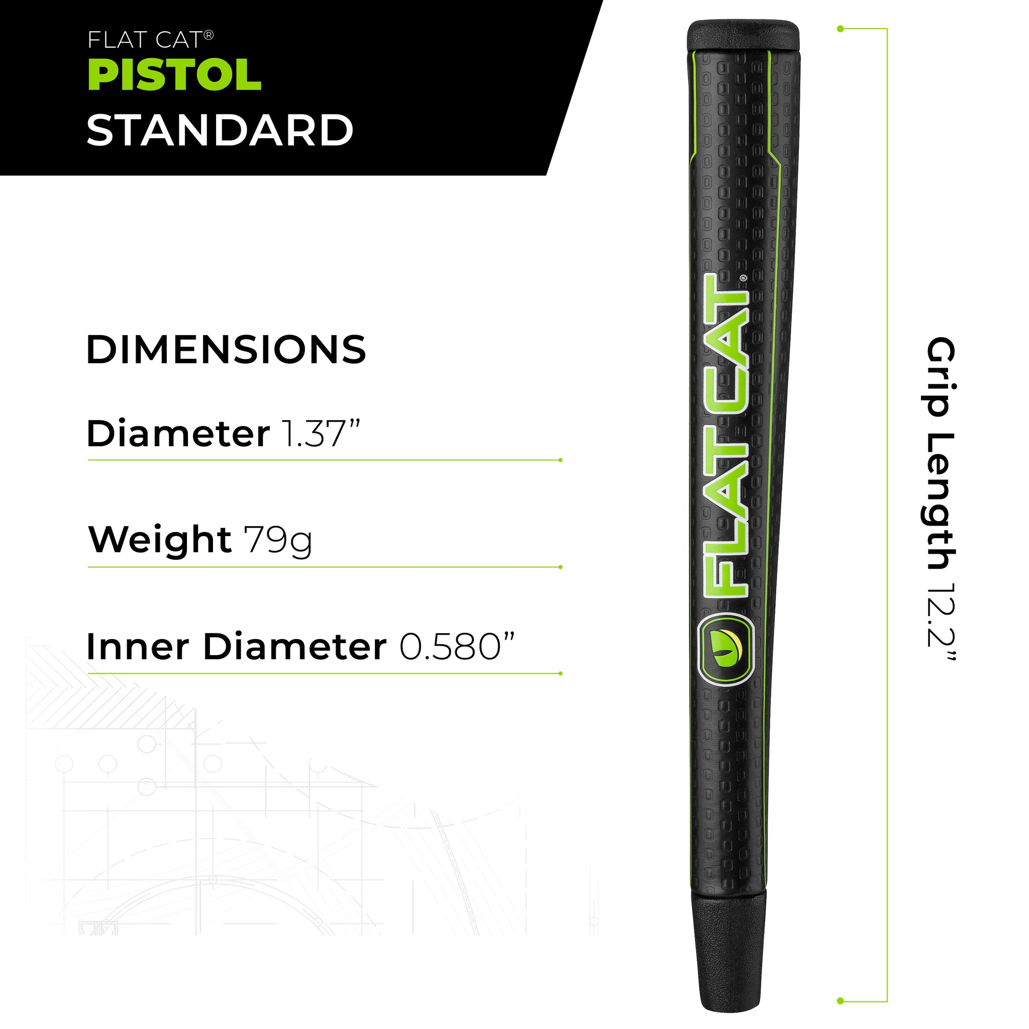 FLAT CAT PISTOL PUTTER GRIP - FLAT CAT® Golf